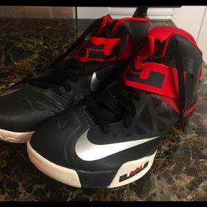 Nike LeBron James black white and red size 12